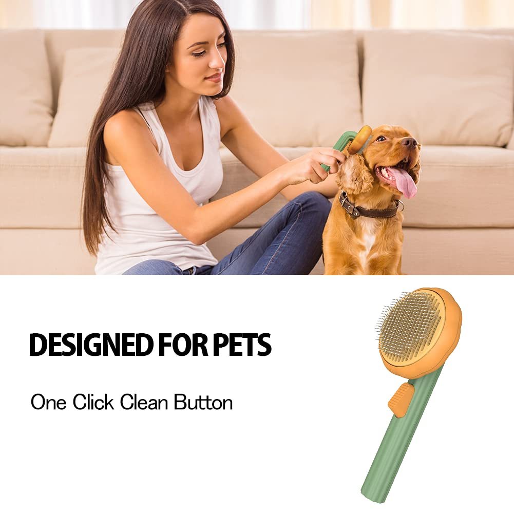 Pumpkin Wire Dog Brush