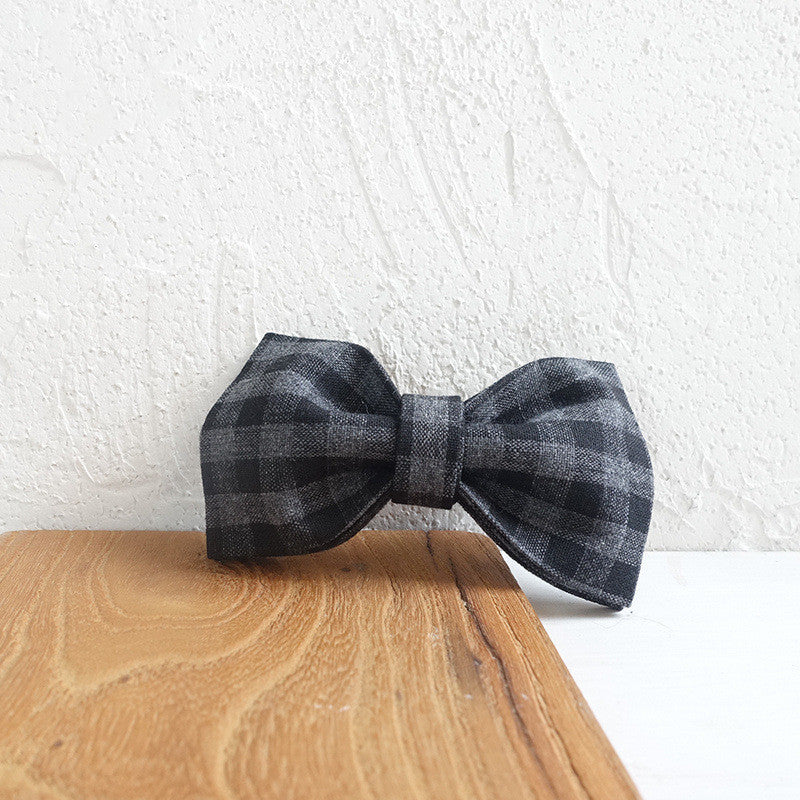 Black Plaid Bowtie Collar and Leash