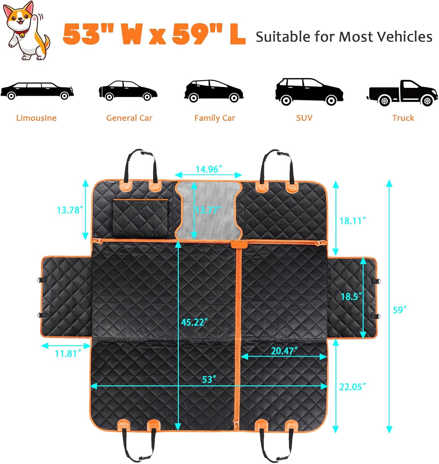 6-in-1 Backseat Cover for Pets